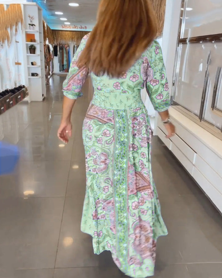 Meredith Elegant Printed A Line Maxi Dress - image 14
