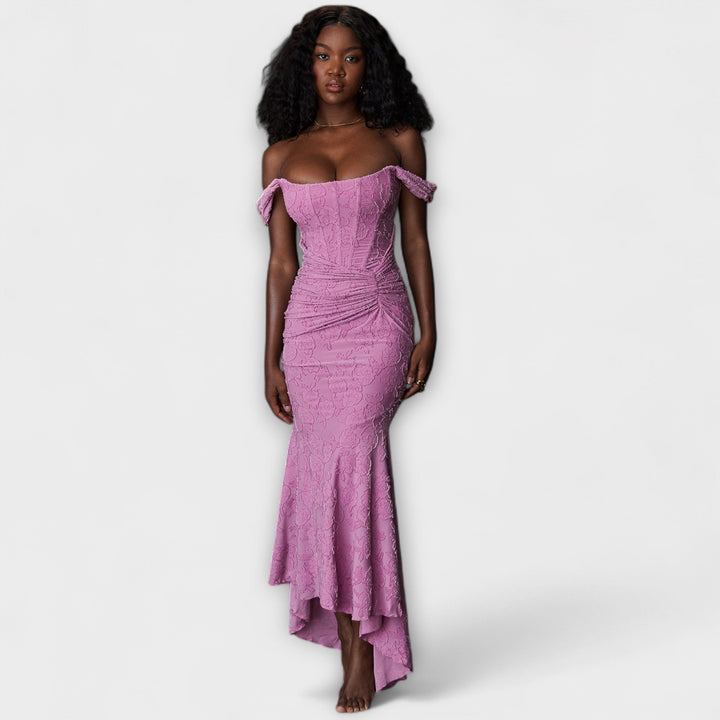 Noemie pleated corset maxi dress – image 8