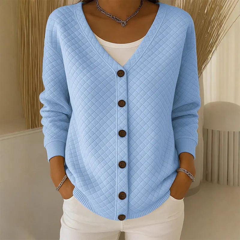 Octavia Elegant Quilted Knit Button Cardigan - image 9