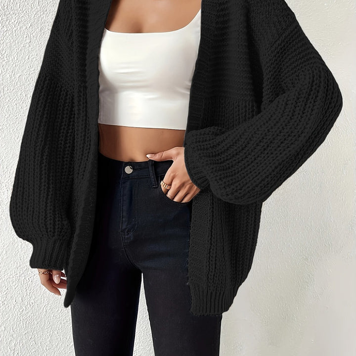 Emmeline chunky knit cardigan with balloon sleeves – image 14