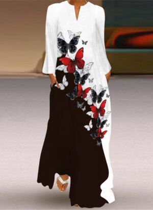 Kaja printed long sleeve maxi dress – image 5