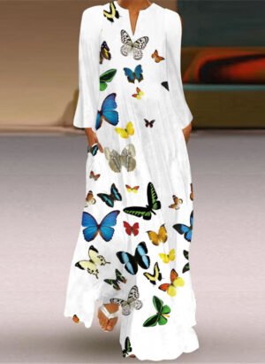 Kaja printed long sleeve maxi dress
