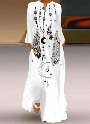 Kaja printed long sleeve maxi dress – image 2