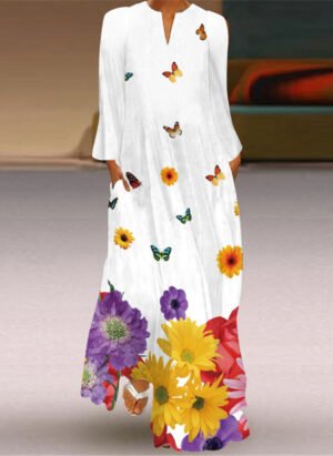 Kaja printed long sleeve maxi dress – image 3