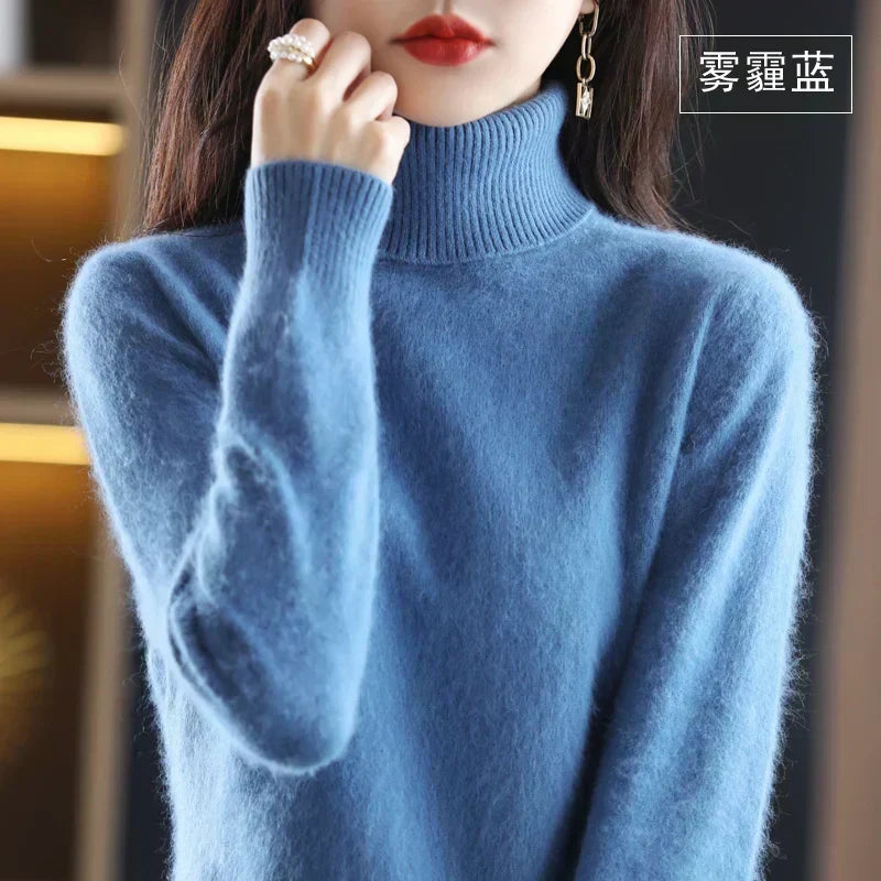 Rosabel Elegant Pure Cashmere Roll Neck Jumper - image 8