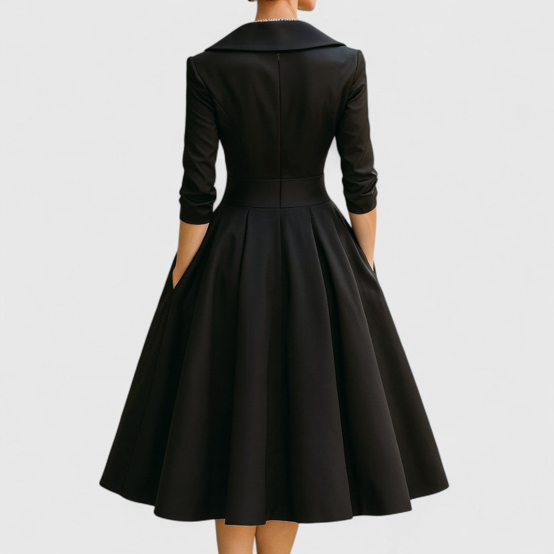 Ninon wrap v neck midi dress with three quarter sleeves – image 8