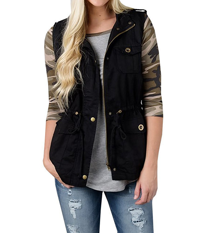 Isolde Elegant Hooded Utility Gilet with Pockets - image 6