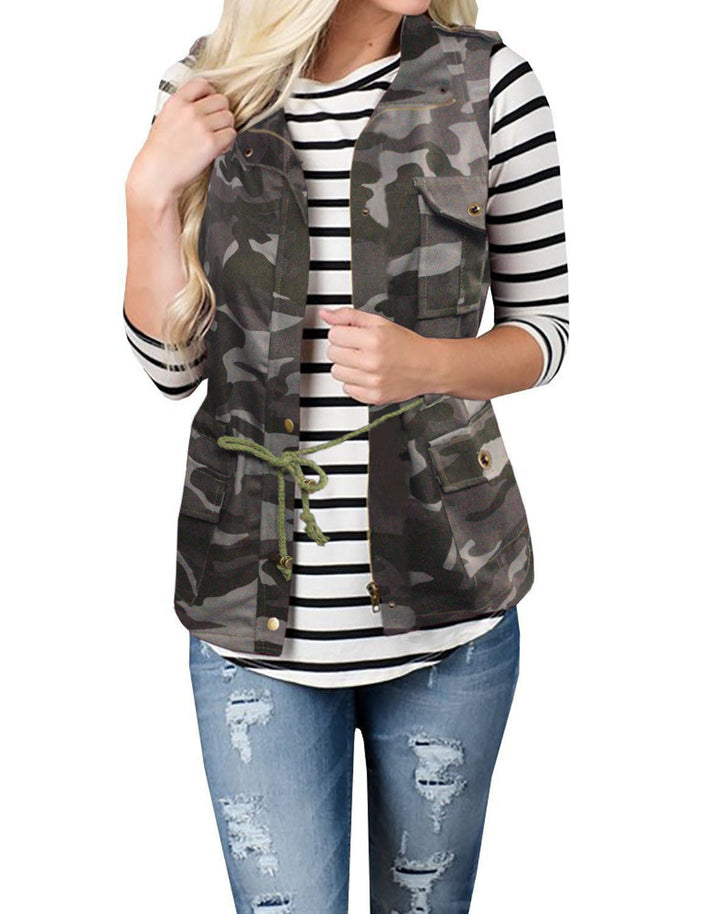 Isolde Elegant Hooded Utility Gilet with Pockets - image 5