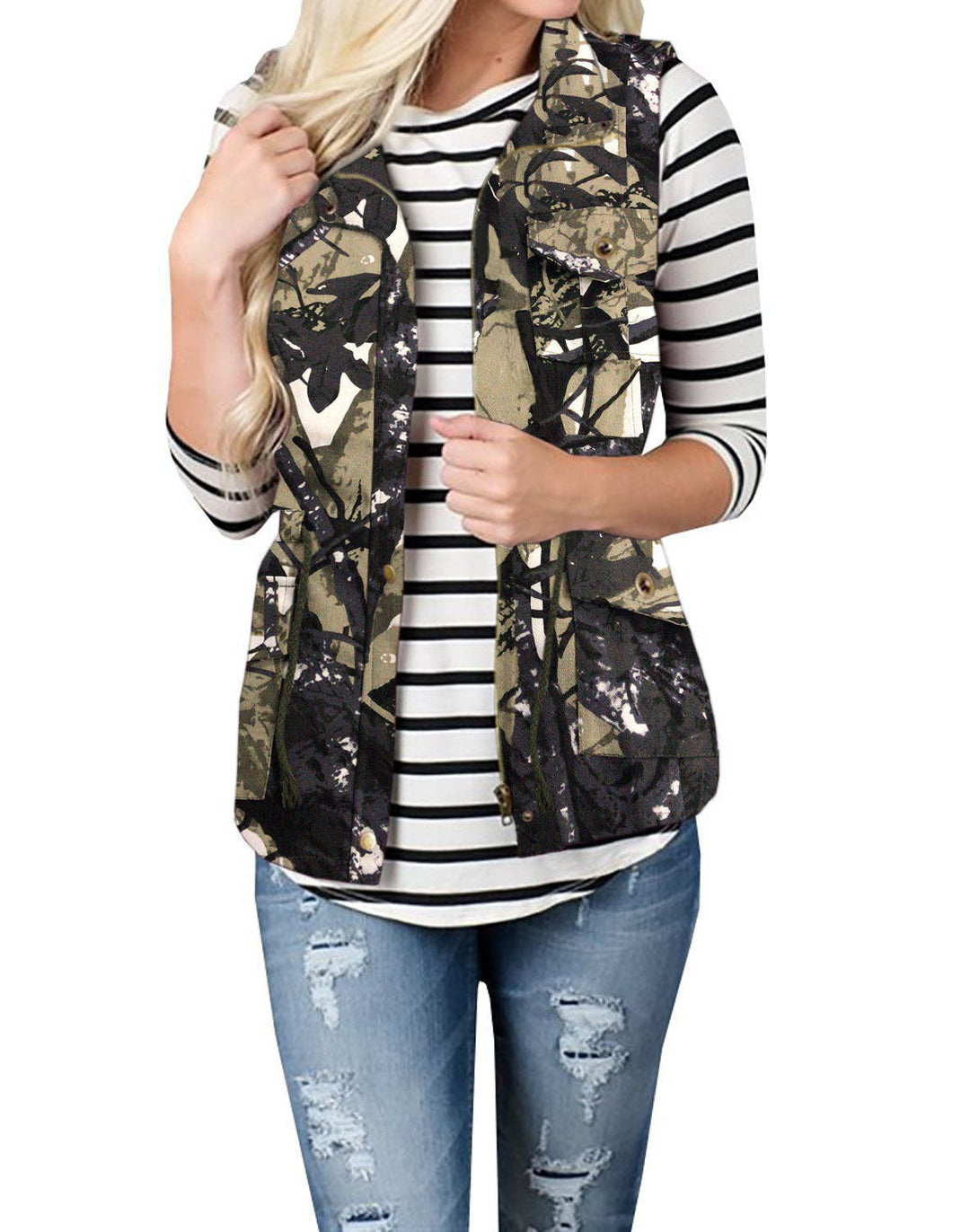 Isolde Elegant Hooded Utility Gilet with Pockets - image 9