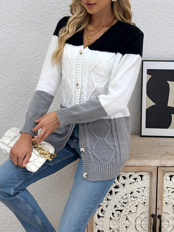 Sylvie patchwork knit cardigan – image 7