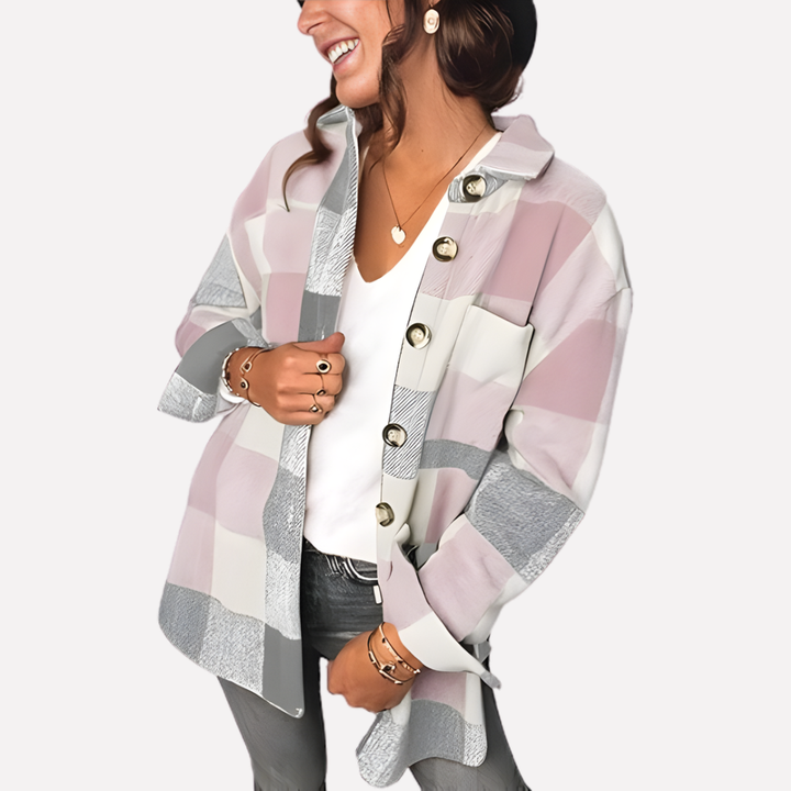 Turid relaxed plaid shacket – image 13