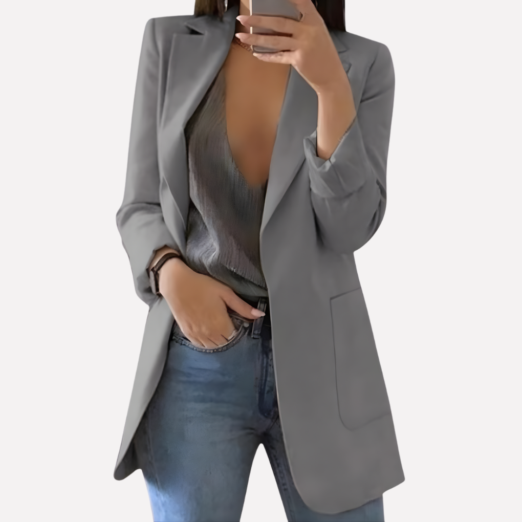Clemency Elegant Open Front Blazer with Pockets - image 2
