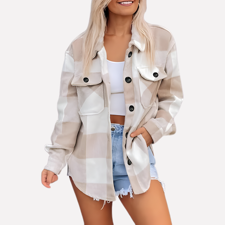 Turid relaxed plaid shacket – image 14