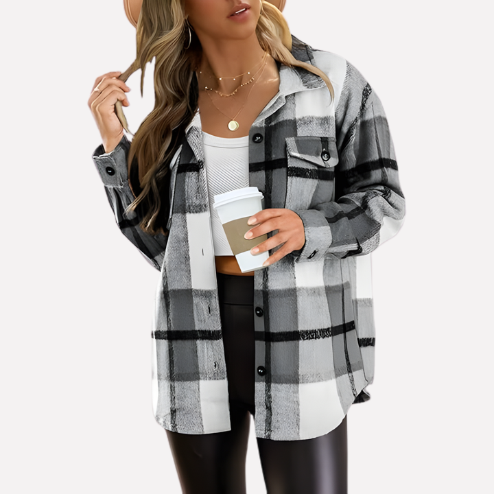 Turid relaxed plaid shacket – image 16