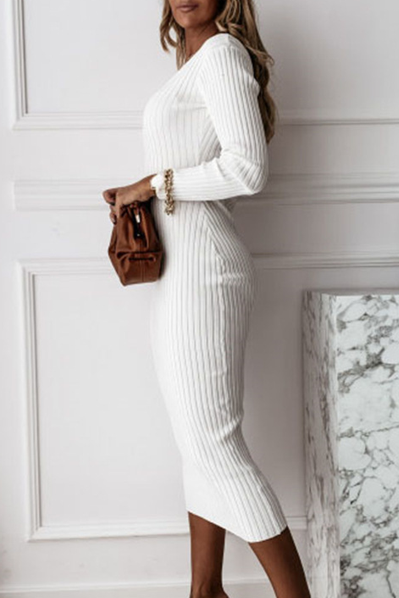 Clementina ribbed knit bodycon midi dress