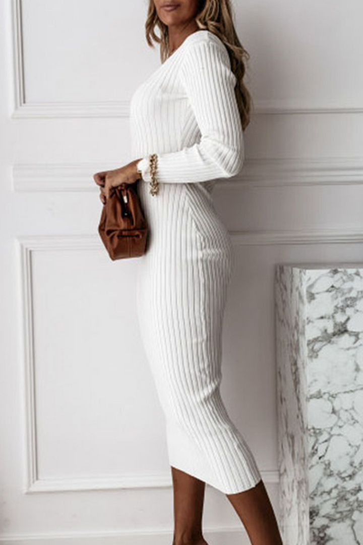 Clementina ribbed knit bodycon midi dress