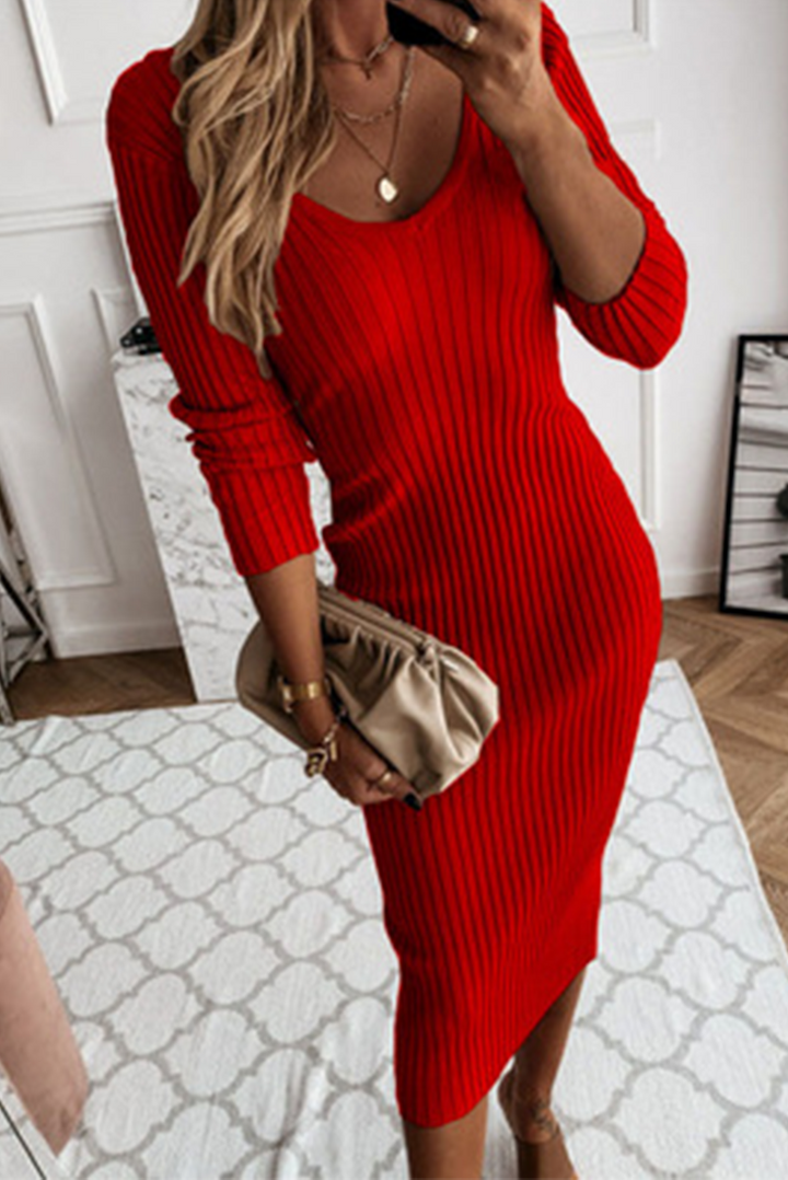 Clementina ribbed knit bodycon midi dress – image 9