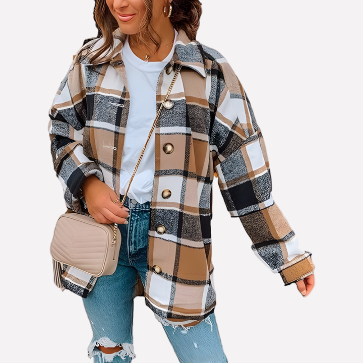 Turid relaxed plaid shacket – image 17