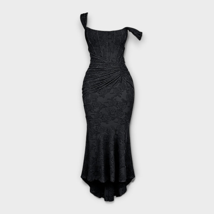 Noemie | Elegant Pleated Corset Maxi Dress