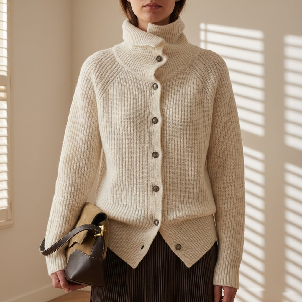 Leonora chunky knit cardigan in ivory
