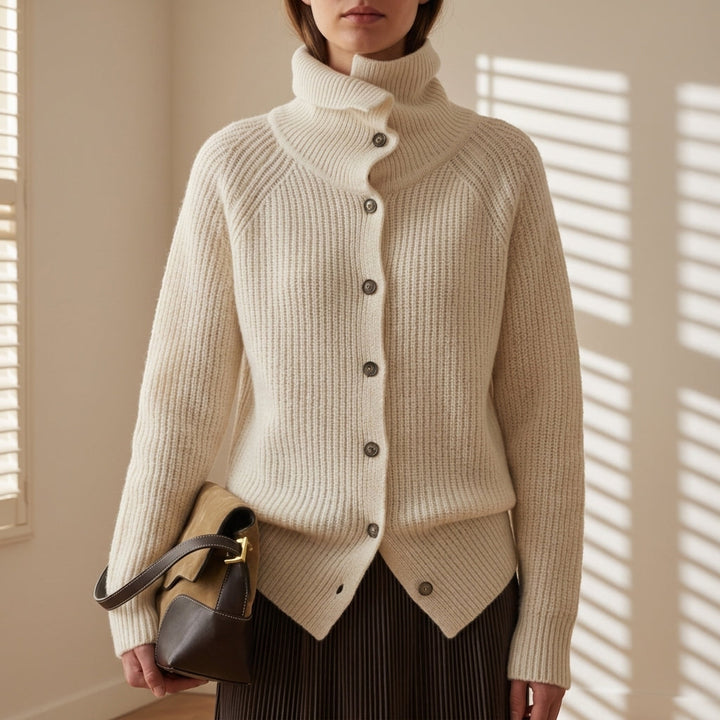 Leonora chunky knit cardigan in ivory