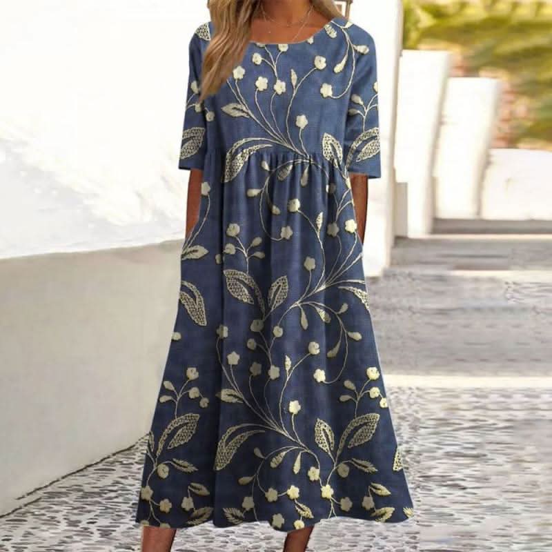 Siv floral relaxed midi dress