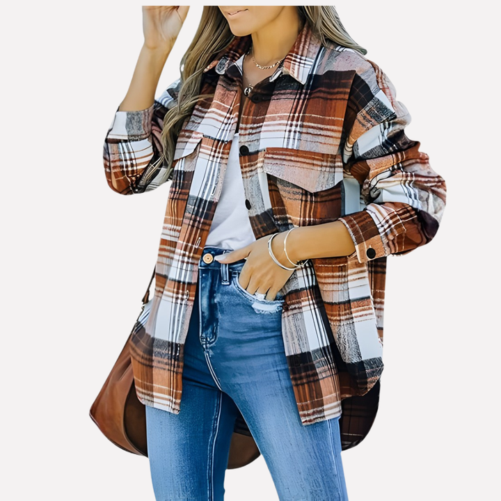 Turid relaxed plaid shacket – image 18