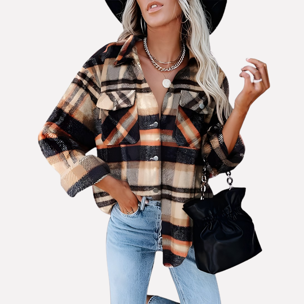 Turid relaxed plaid shacket – image 19