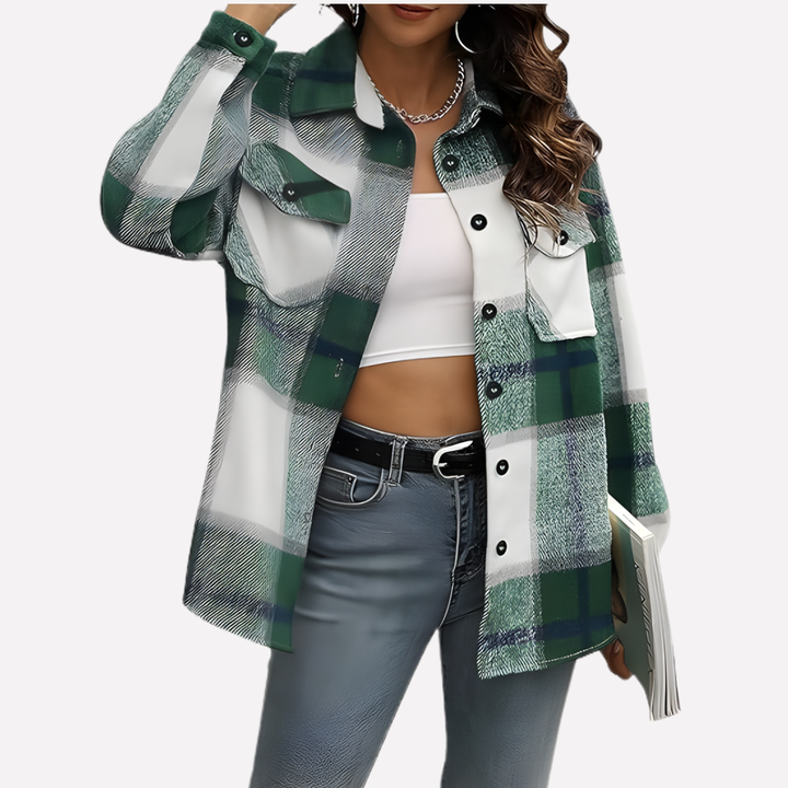 Turid relaxed plaid shacket – image 20