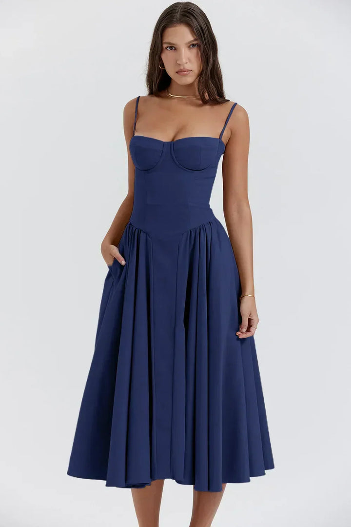 Lisette strapless corset midi dress – image 12