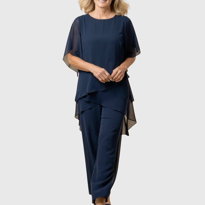 Chiara draped top and palazzo trouser set – image 2
