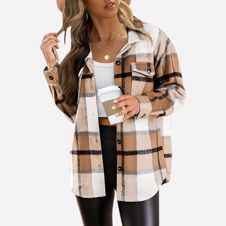 Turid relaxed plaid shacket – image 2