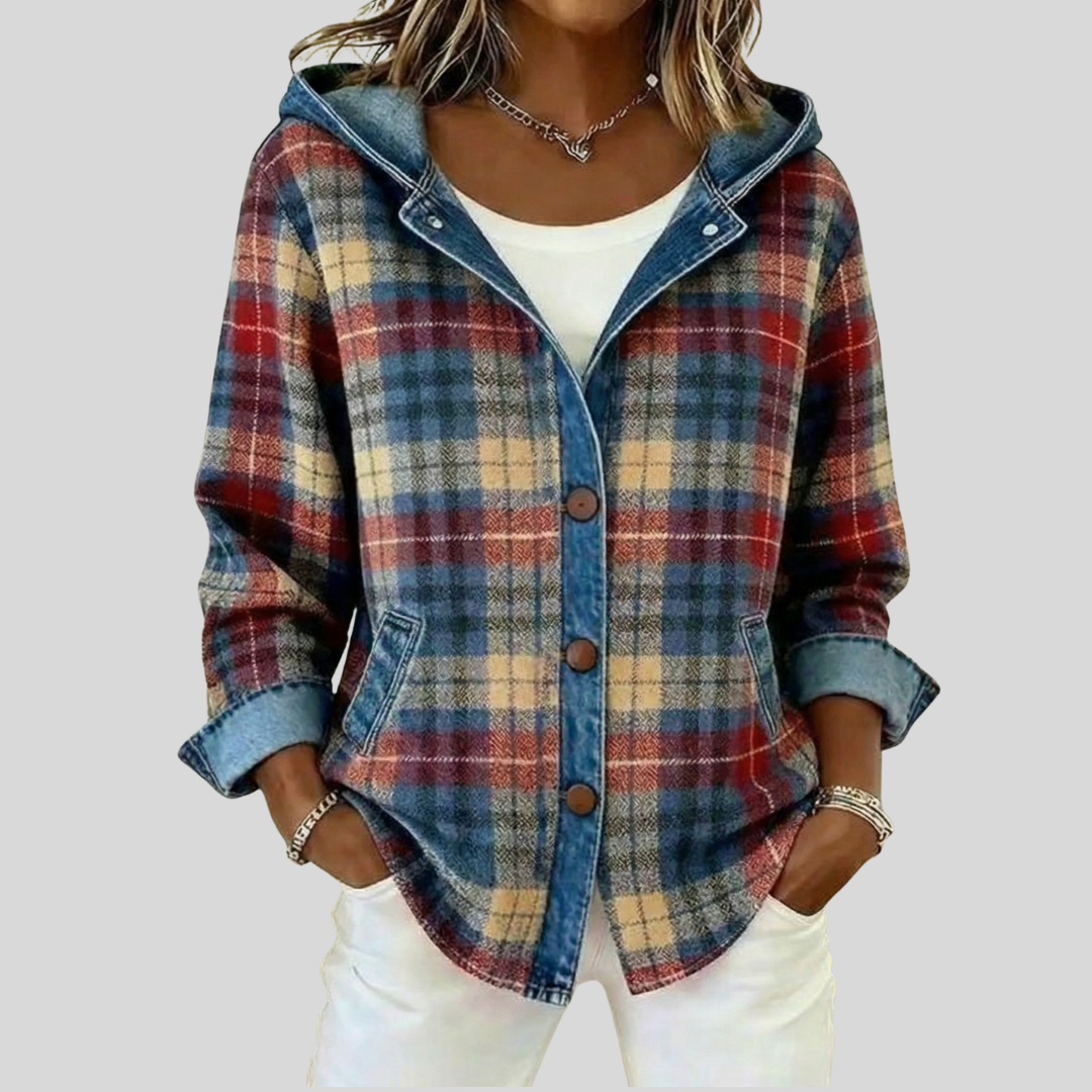 Ingeborg hooded plaid shacket