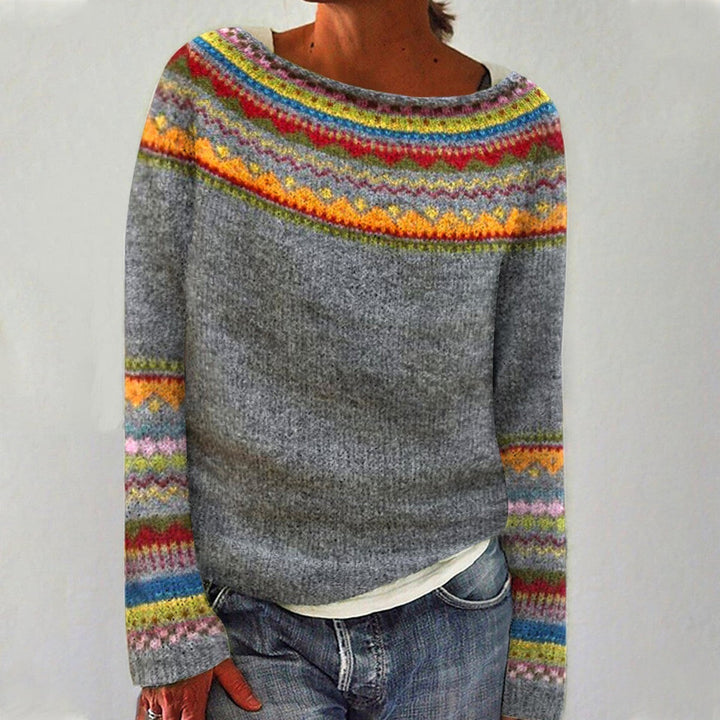 Nerys Elegant Ombre Fair Isle Crew Neck Jumper - image 3