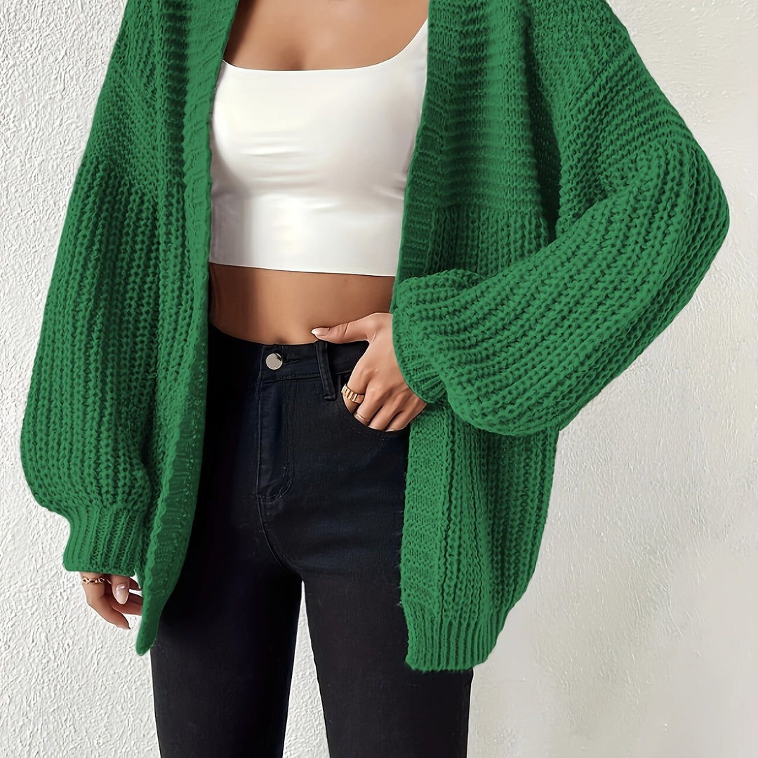 Emmeline chunky knit cardigan with balloon sleeves – image 12