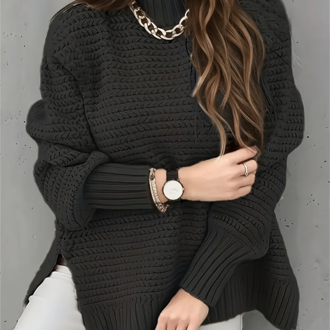 Margit oversized mock neck cable knit jumper – image 12