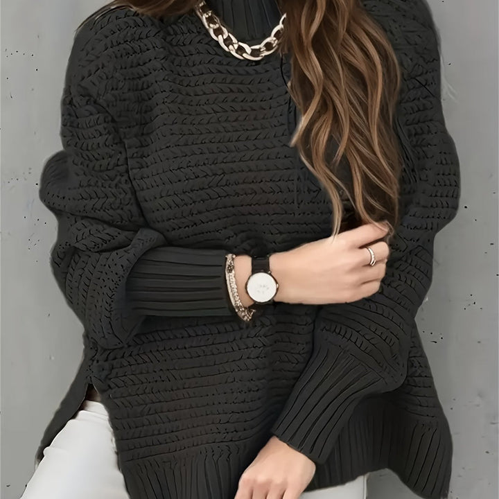 Margit oversized mock neck cable knit jumper – image 12