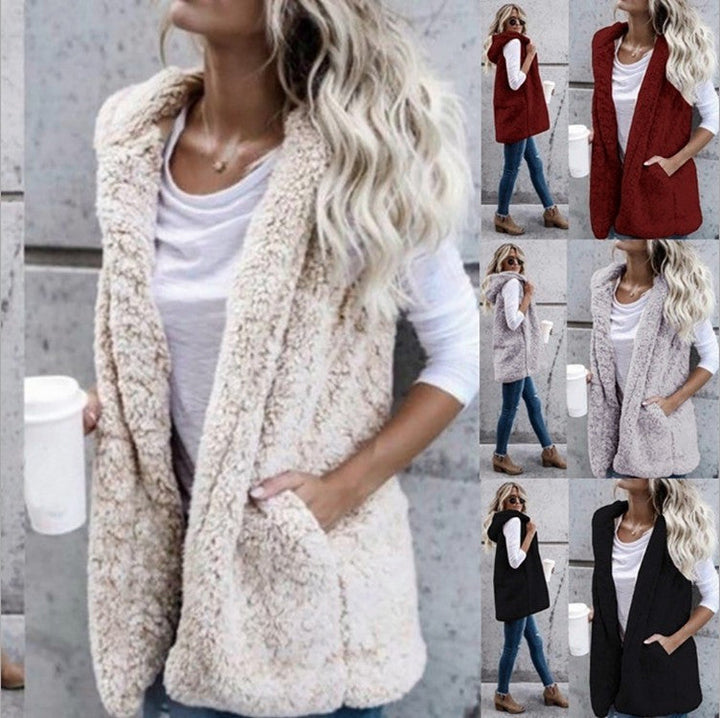 Honora Elegant Teddy Gilet with Shawl Collar