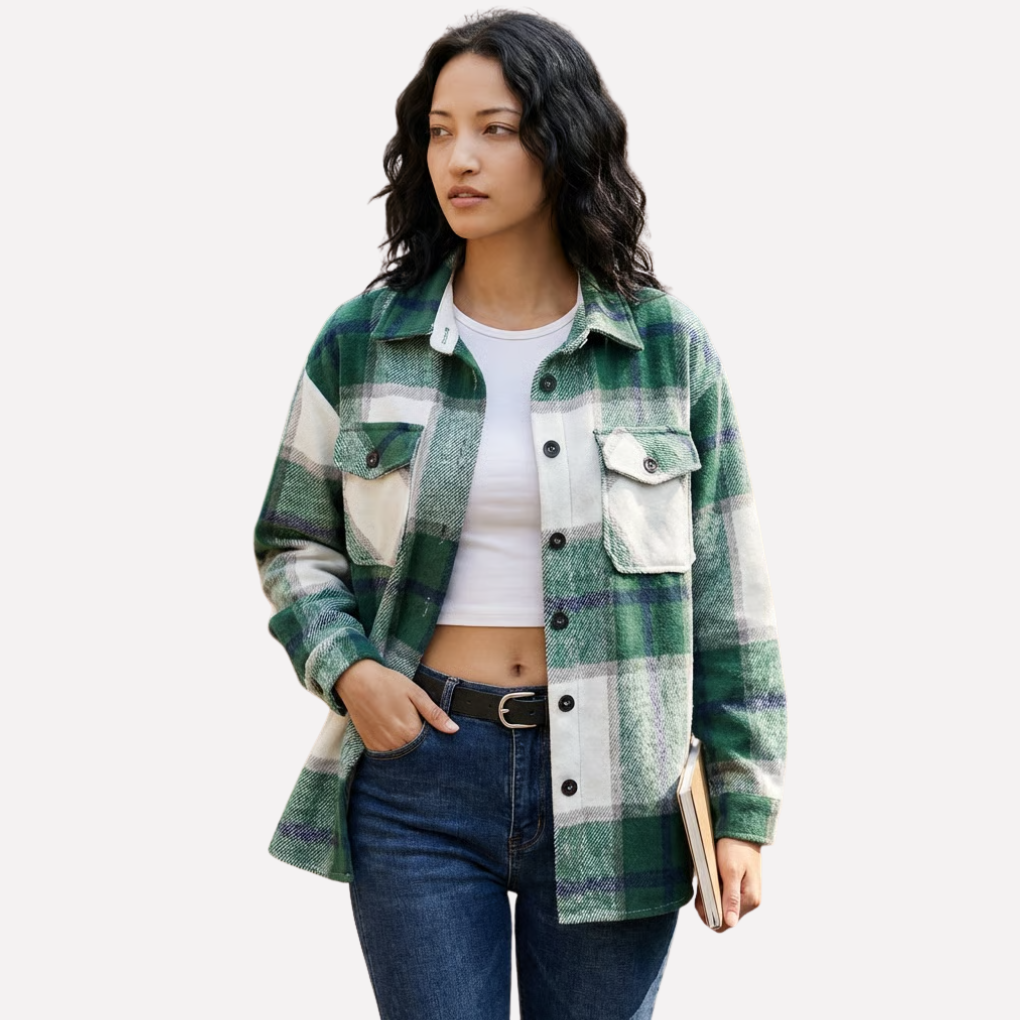 Turid relaxed plaid shacket