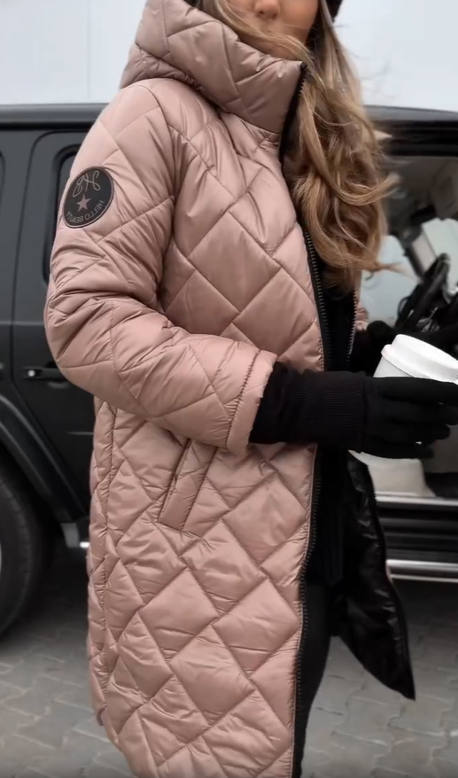 Araminta hooded quilted winter coat