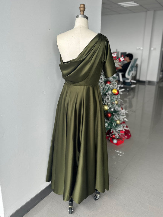 Freda Elegant Satin A Line Dress - image 12