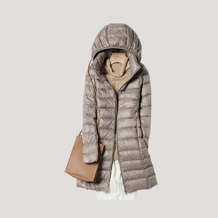 Bluebell long padded winter coat with hood – image 2
