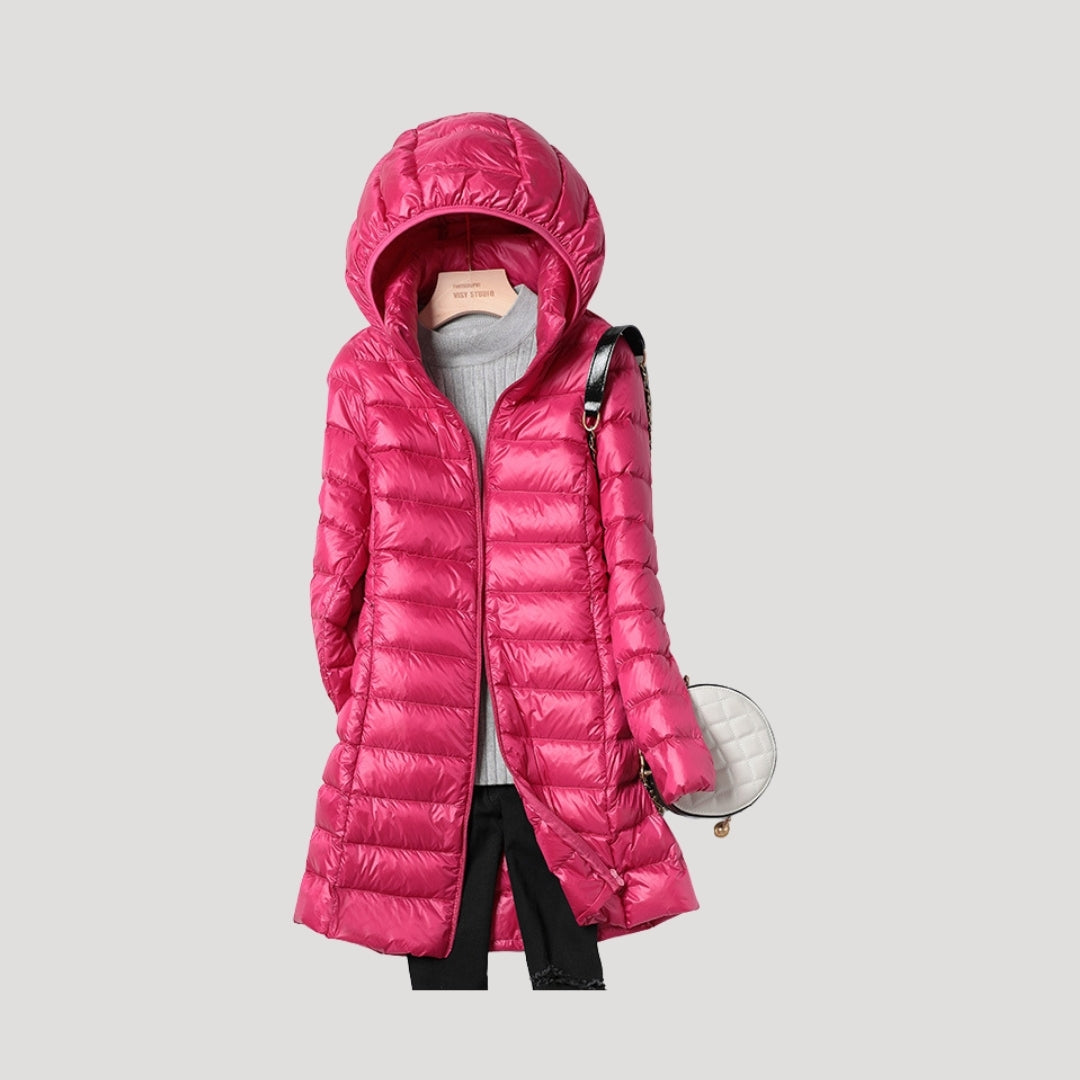 Bluebell long padded winter coat with hood – image 3