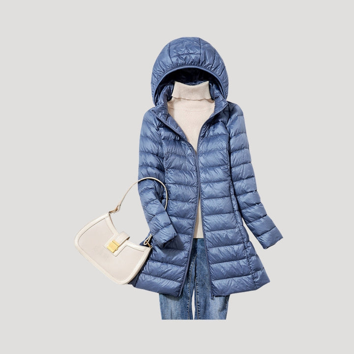 Bluebell long padded winter coat with hood – image 4