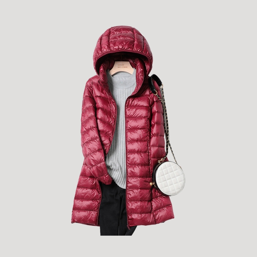 Bluebell long padded winter coat with hood – image 5