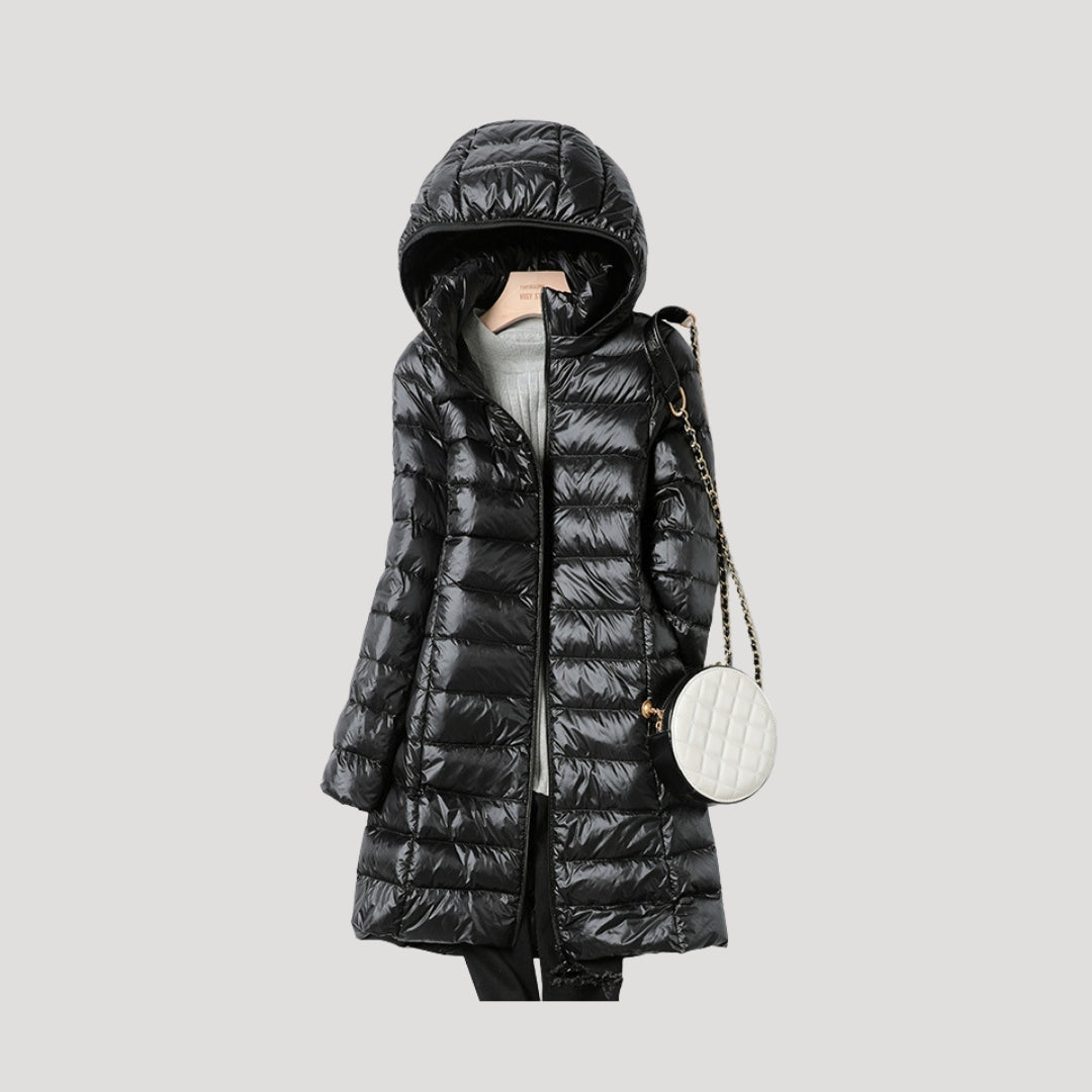 Bluebell long padded winter coat with hood – image 6