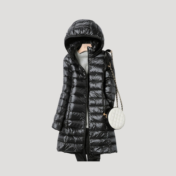 Bluebell long padded winter coat with hood – image 6