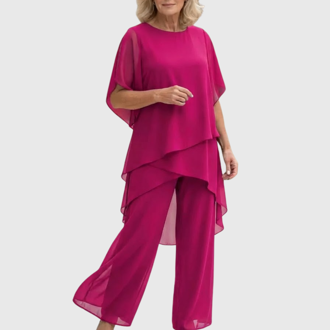 Chiara draped top and palazzo trouser set – image 3