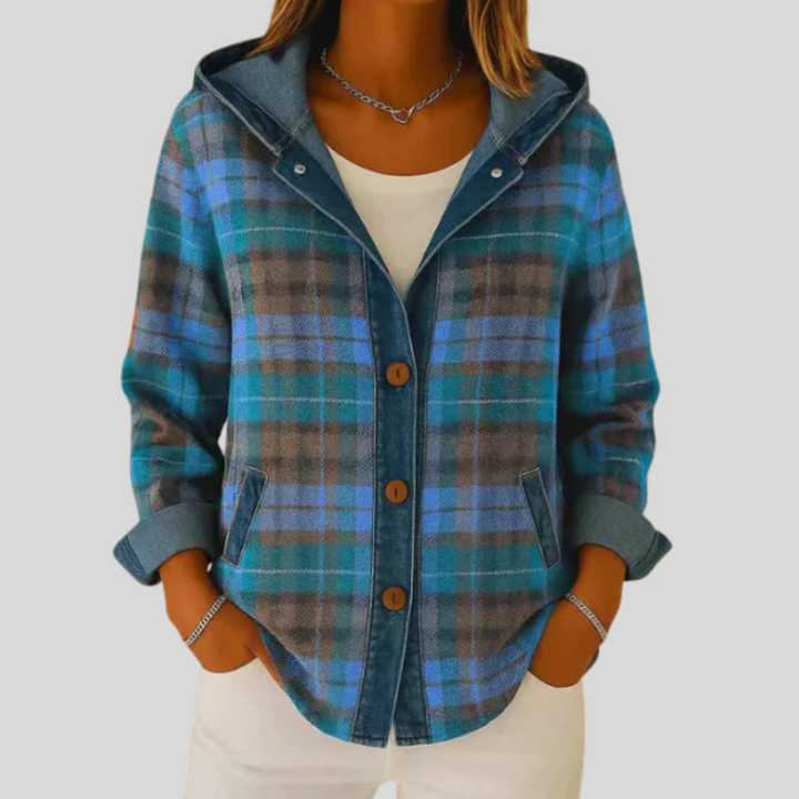 Ingeborg hooded plaid shacket – image 2