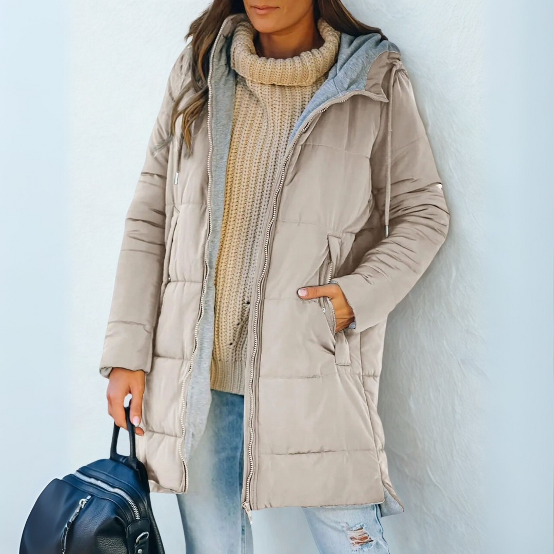 Ceridwen longline hooded padded coat